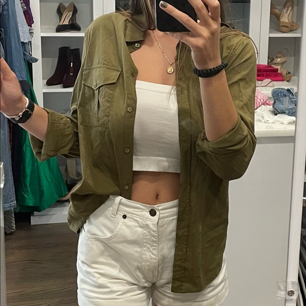 Green cardigan